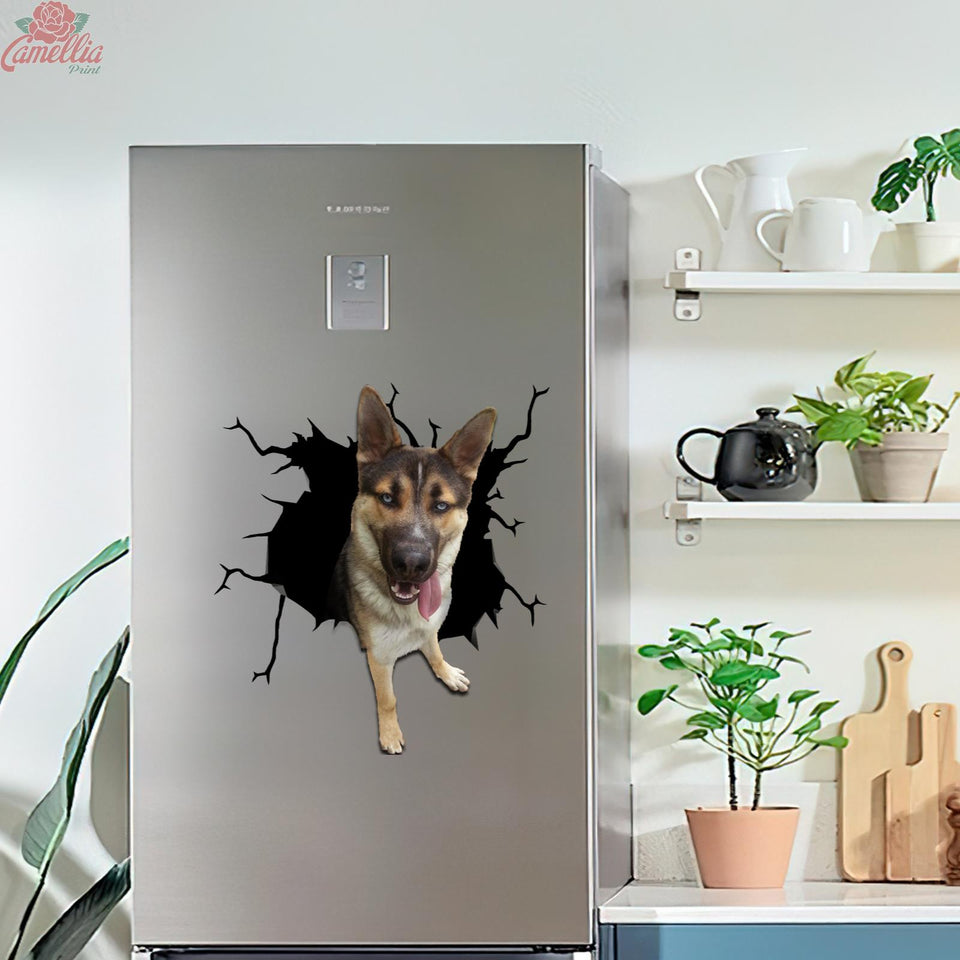 German Shepherd Crack Bone Sticker Funny Memes Custom Sticker Labels 7 Year Anniversary Gift