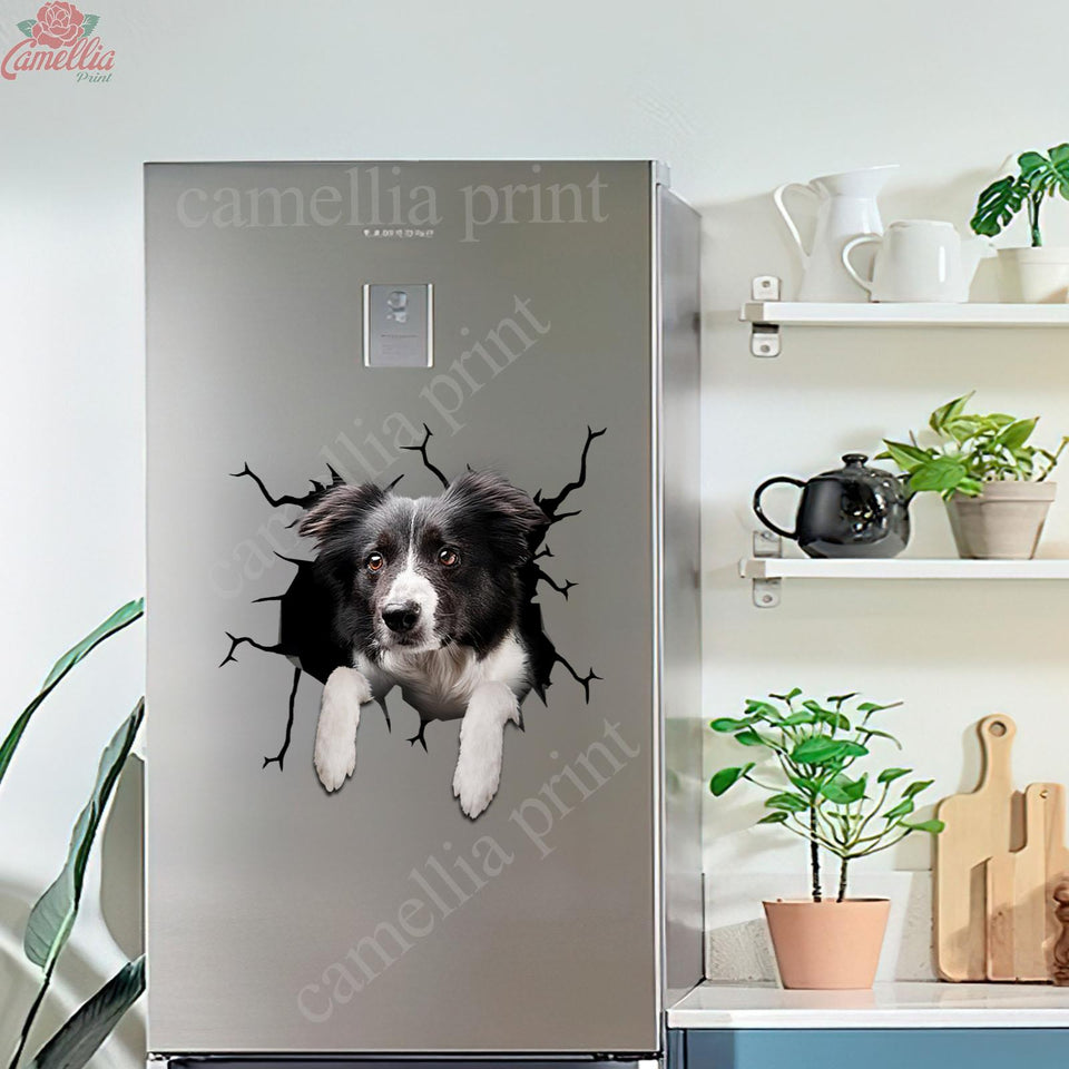 Border Collie Crack Head Decal Funny Custom Logo Stickers 10th Anniversary Gift