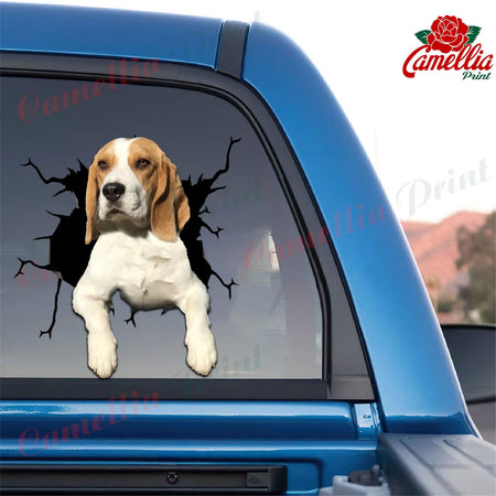 Beagle Crack Sticker Ideas The Cutest Circle Stickers Dog Memorial Gifts