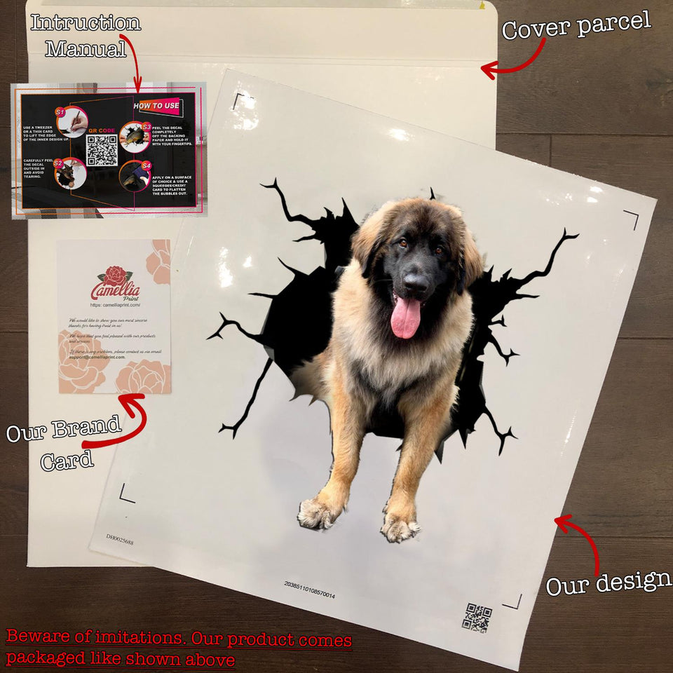 Leonberger Crack Sticker Decals Cute Vinyl Stickers For Cars Fathers Day Gifts 2021