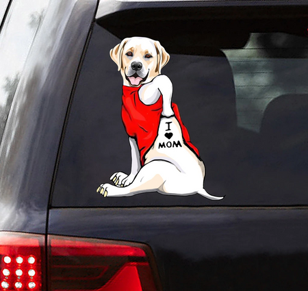 [th0733-snf-ptd]-labrador-retriever-crack-car-sticker-dogs-lover