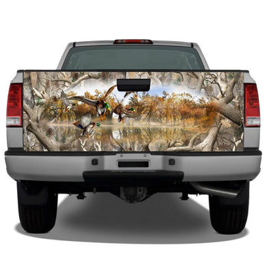 Mallard Ducks Camo Border "obliteration" Tailgate Wrap Sticker Tailgate Wrap Decals For Trucks