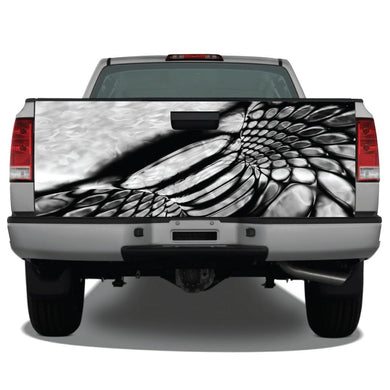 Mesh Plasma Grey Tailgate Wrap Sticker Tailgate Wrap Decals For Trucks