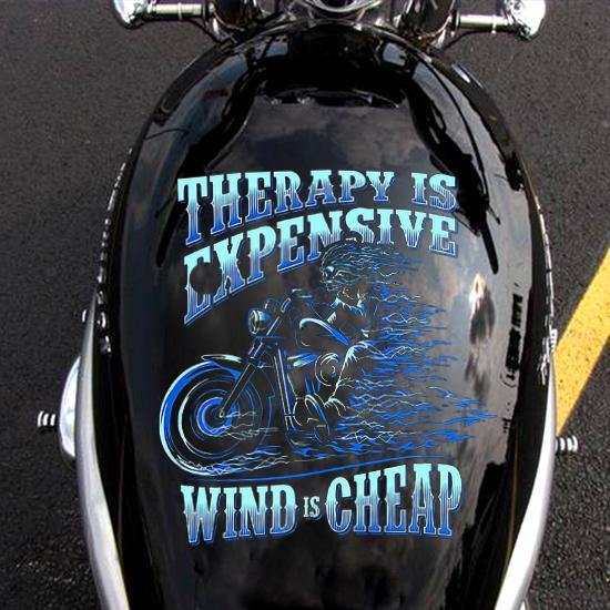 [sk0301-snf-tpa] Therapy is expensive - wind is cheap Motorbike sticker - Camellia Print