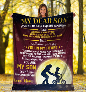  My Dear Son I Closed My Eyes Mom And Son In The Moonlight Ultra Soft Cozy Plush Fleece Blanket