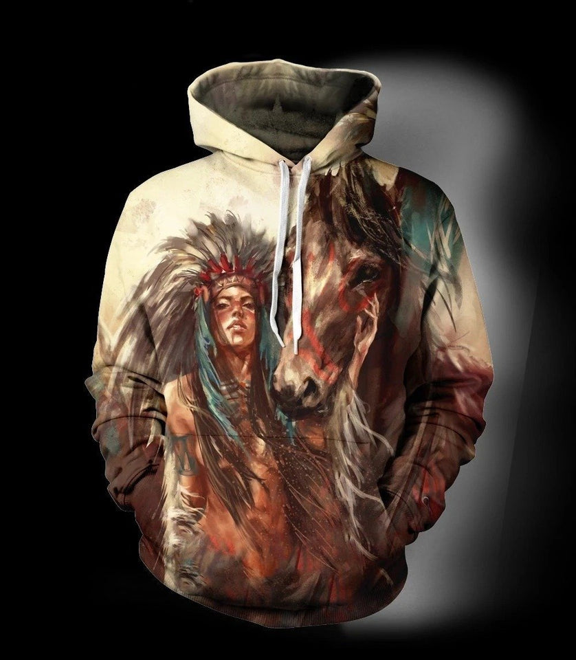 3D All Over Print Horse Hoodie NM120816