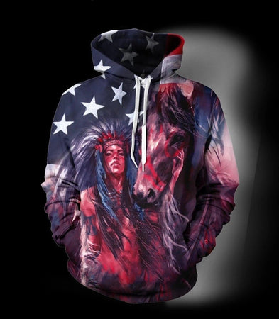 3D All Over Print Horse Hoodie NM120817