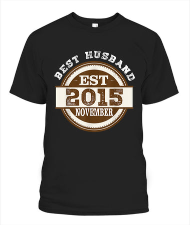 Best Husband Est 2015 November Wedding Anniversary Gift Tee Shirt