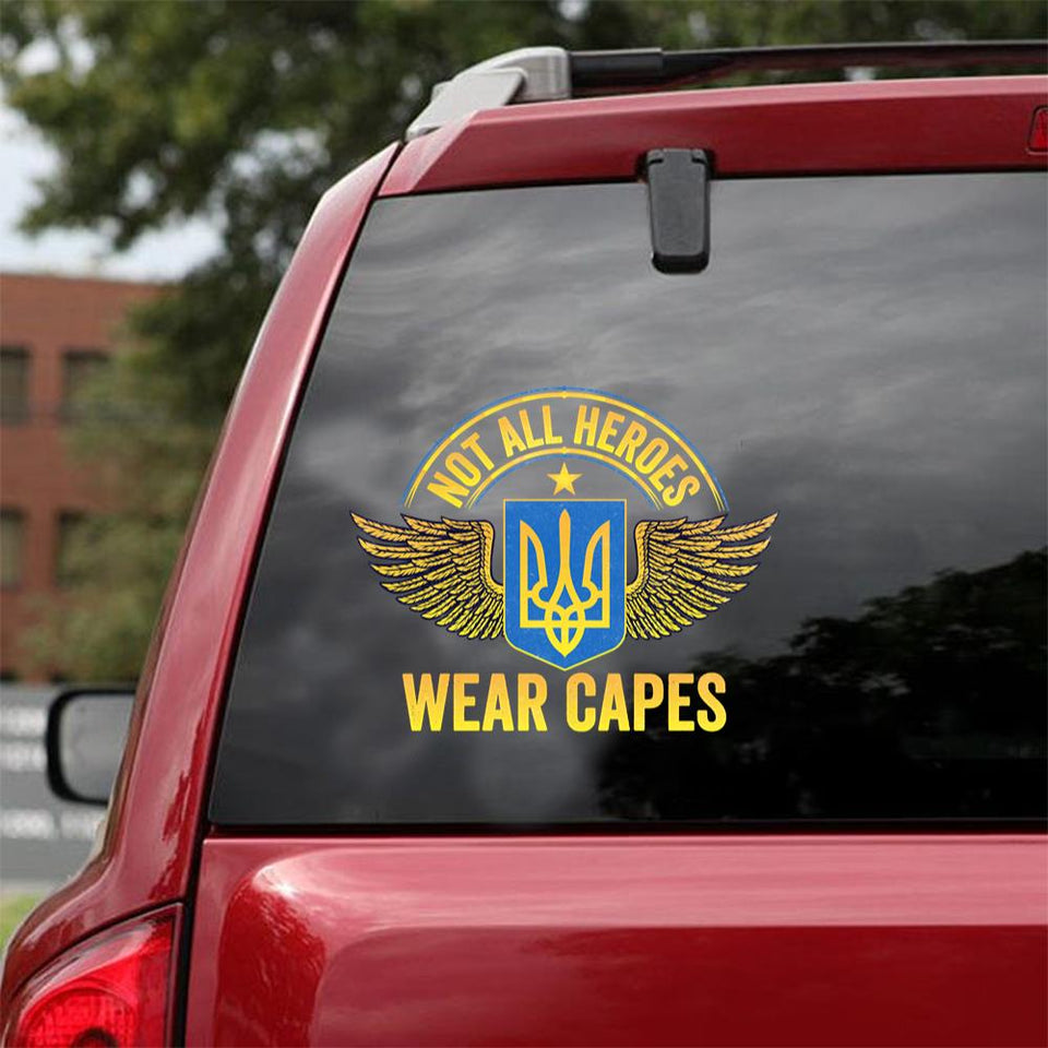 Not All Heroes Wear Caps I Stand With Ukraine Ukraine Peace Sticker Car Vinyl Decal Sticker