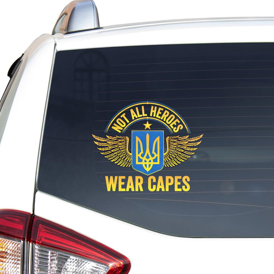 Not All Heroes Wear Caps I Stand With Ukraine Ukraine Peace Sticker Car Vinyl Decal Sticker