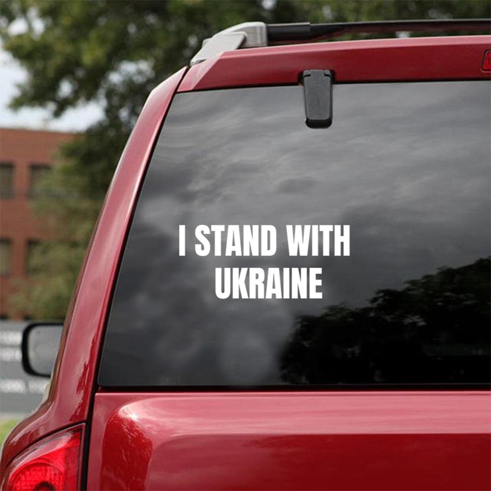 Of I Stand With Ukraine. Suppot Ukraine Peace Love Ukraine Car Vinyl Decal Sticker