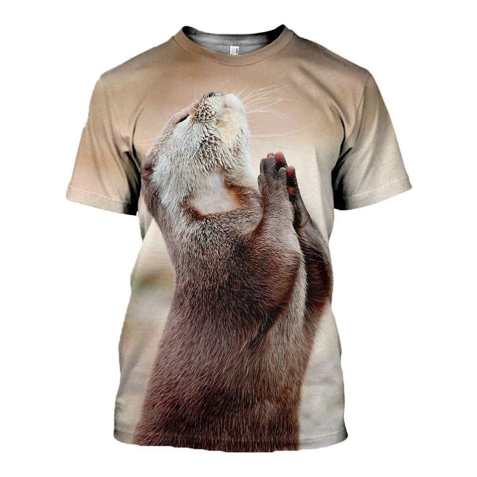 3D Printed Otter Prayer Hoodie T-shirt DT22071990