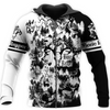 PL442 BONE REAPER BLACK AND WHITE 3D ALL OVER PRINTED SHIRTS