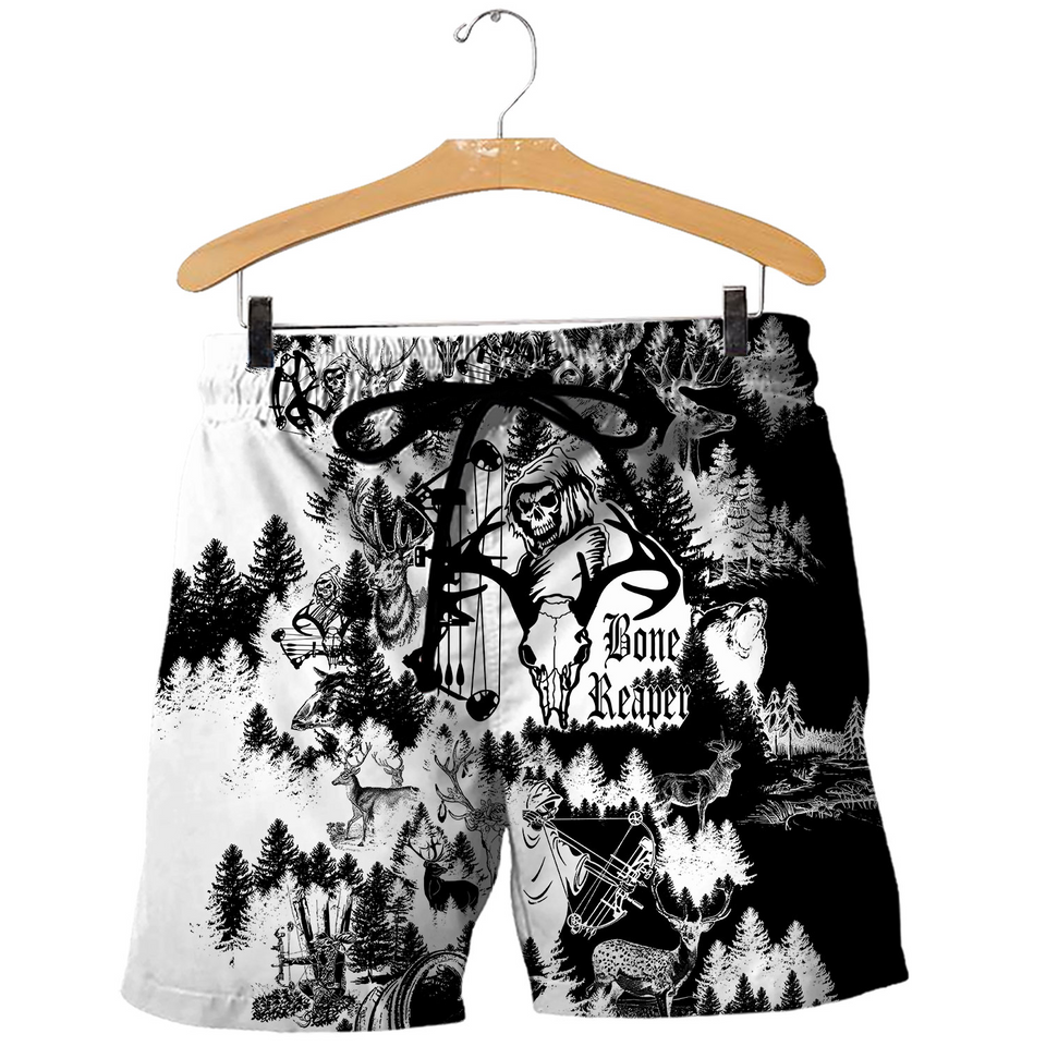 PL442 BONE REAPER BLACK AND WHITE 3D ALL OVER PRINTED SHIRTS