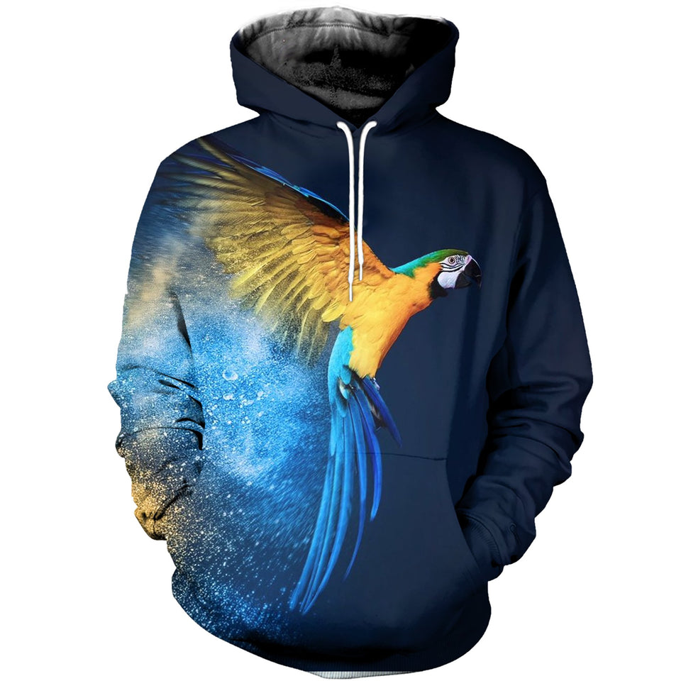 3D Printed Parrot Hoodie T-shirt DT040504