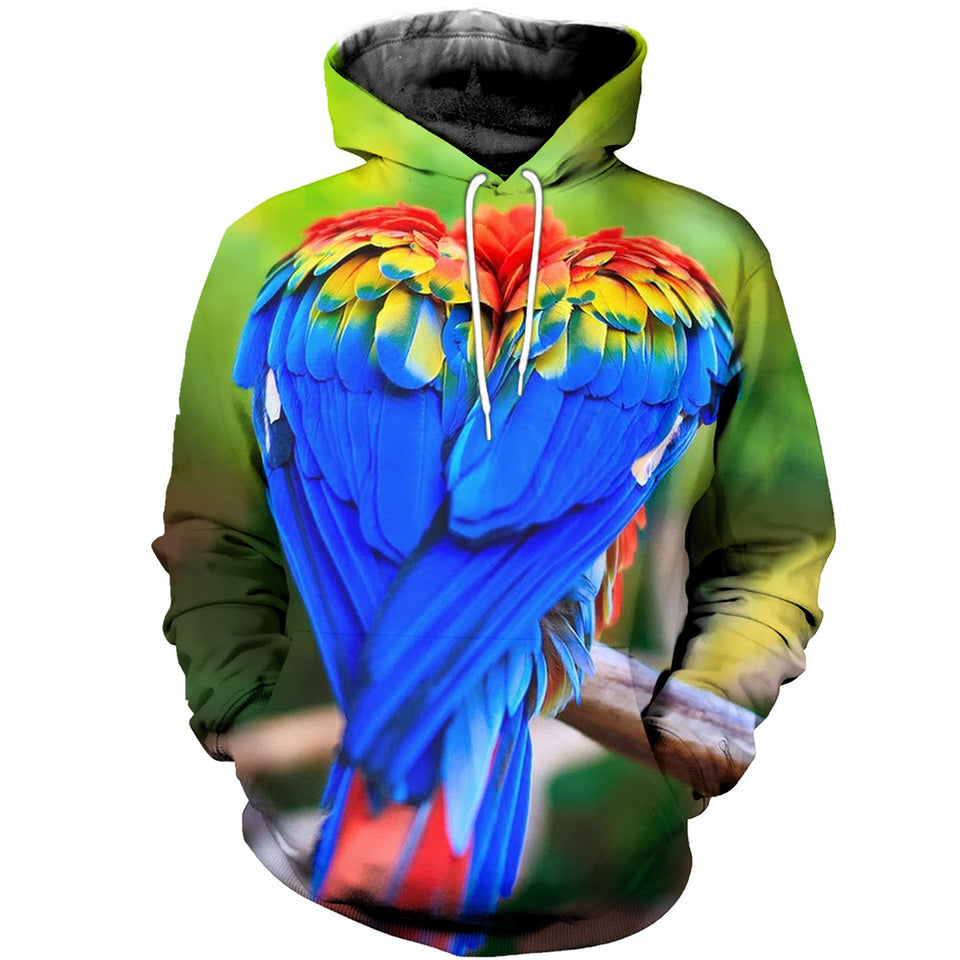 3D Printed Parrot Couple Hoodie T-shirt DT16041998