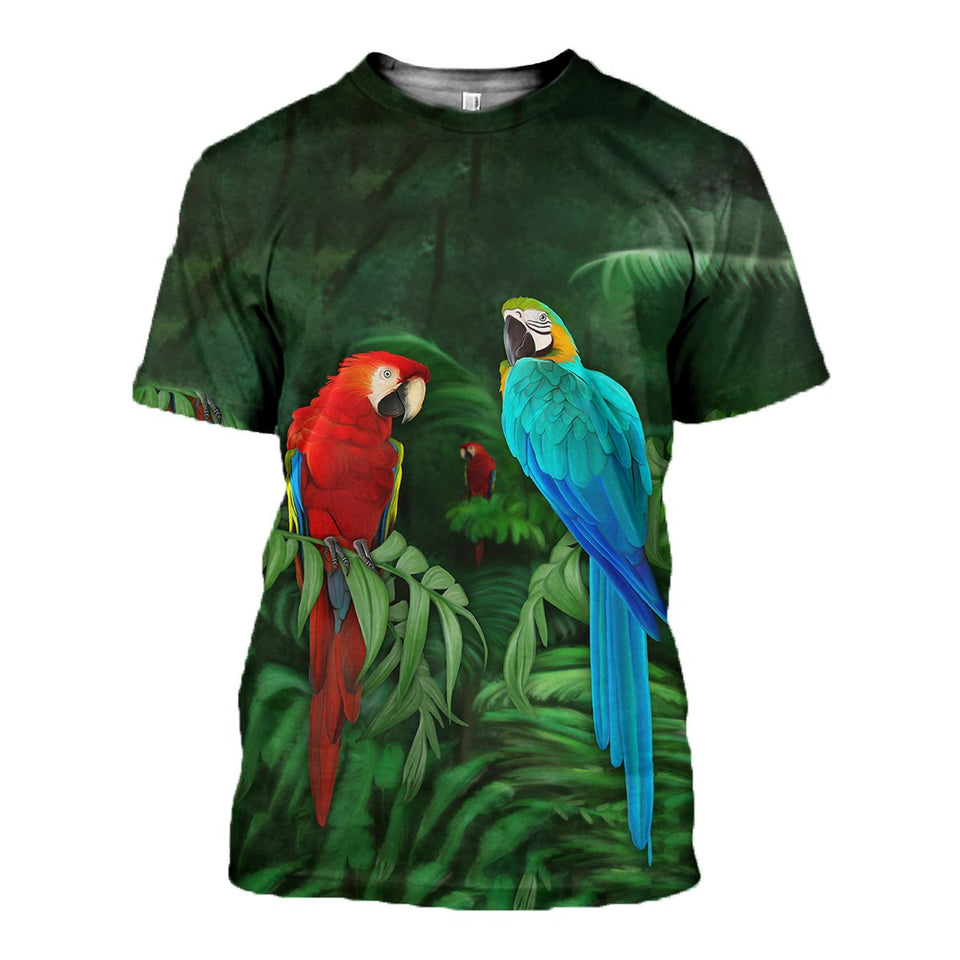 3D Printed Parrot Hoodie T-shirt DT040506