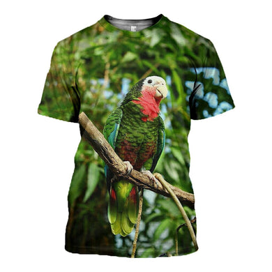 3D Printed Green Parrot Hoodie T-shirt DT280911