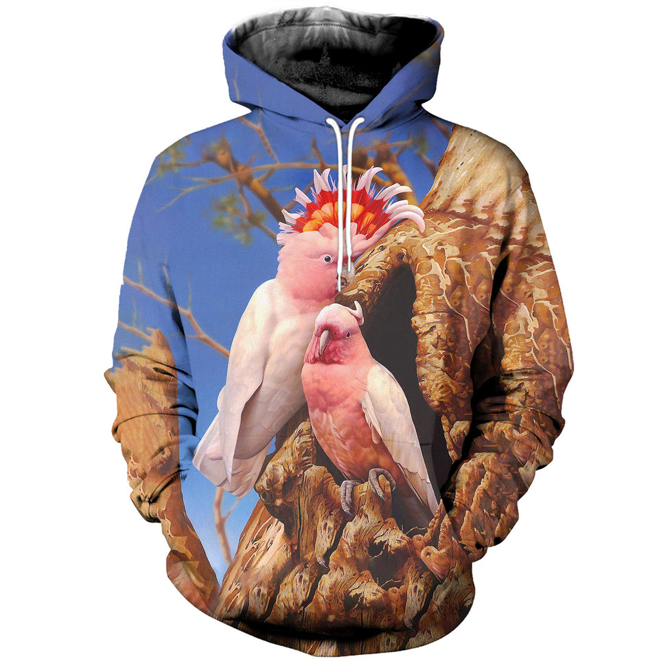 3D Printed Pink Parrot Hoodie T-shirt DT01012019