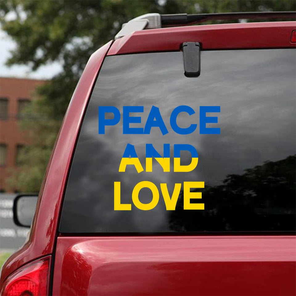 Peace And Love - Ukraine Sticker Car Vinyl Decal Sticker