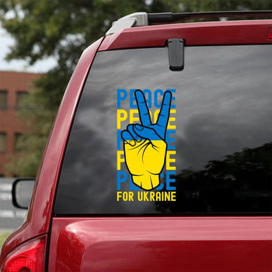 Peace For Ukraine - Ukraine Flag Peace Symbol Sticker Car Vinyl Decal Sticker