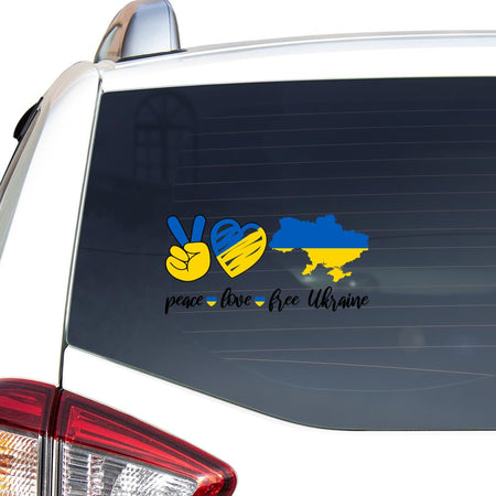 Peace Love Free Ukraine Sticker Car Vinyl Decal Sticker