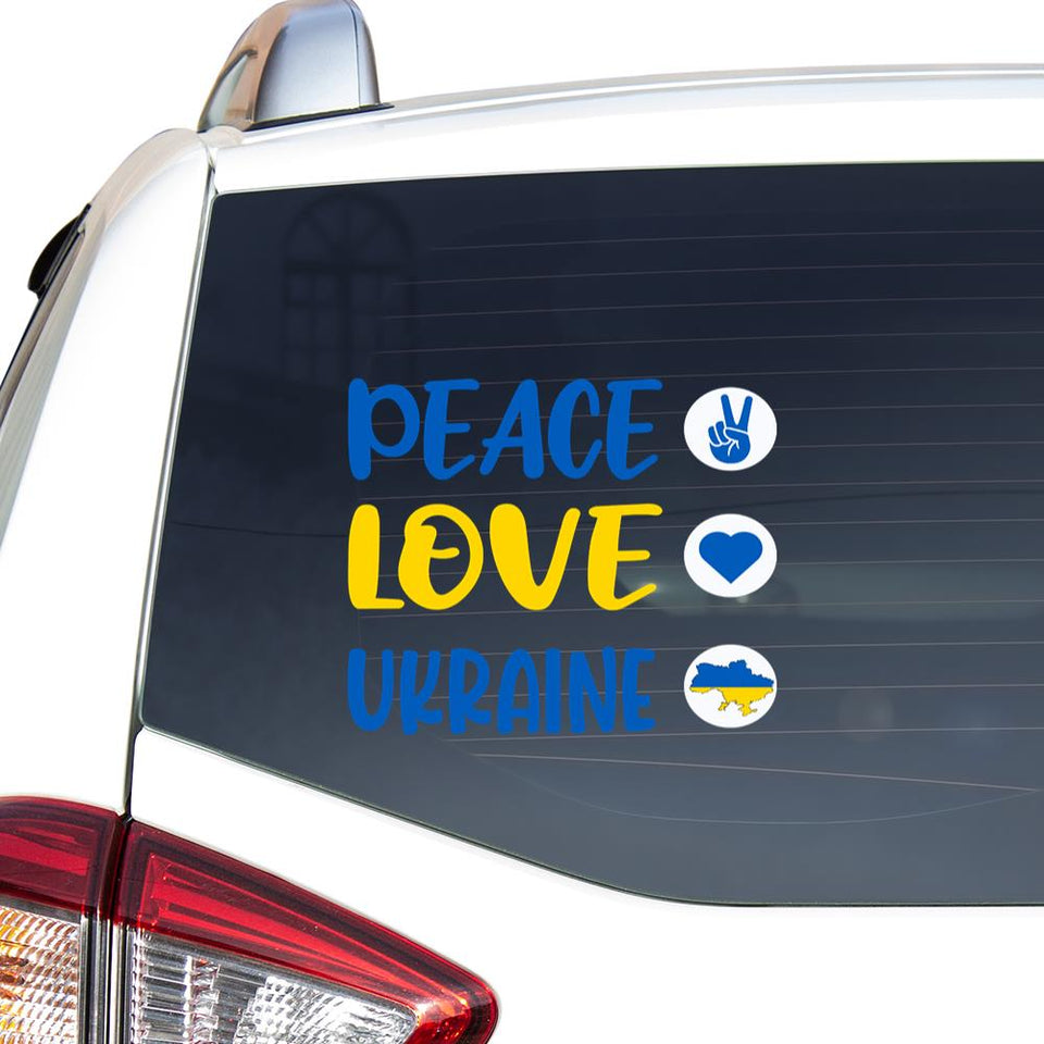 Peace Love Ukraine Shirt Ukrainian Flag Stand With Ukraine Sticker Car Vinyl Decal Sticker