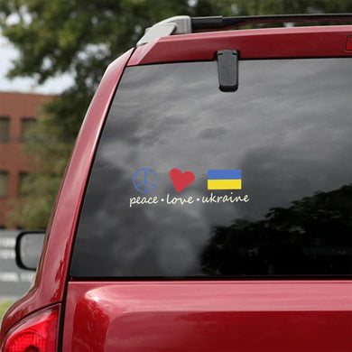 Peace Love Ukraine Car Vinyl Decal Sticker