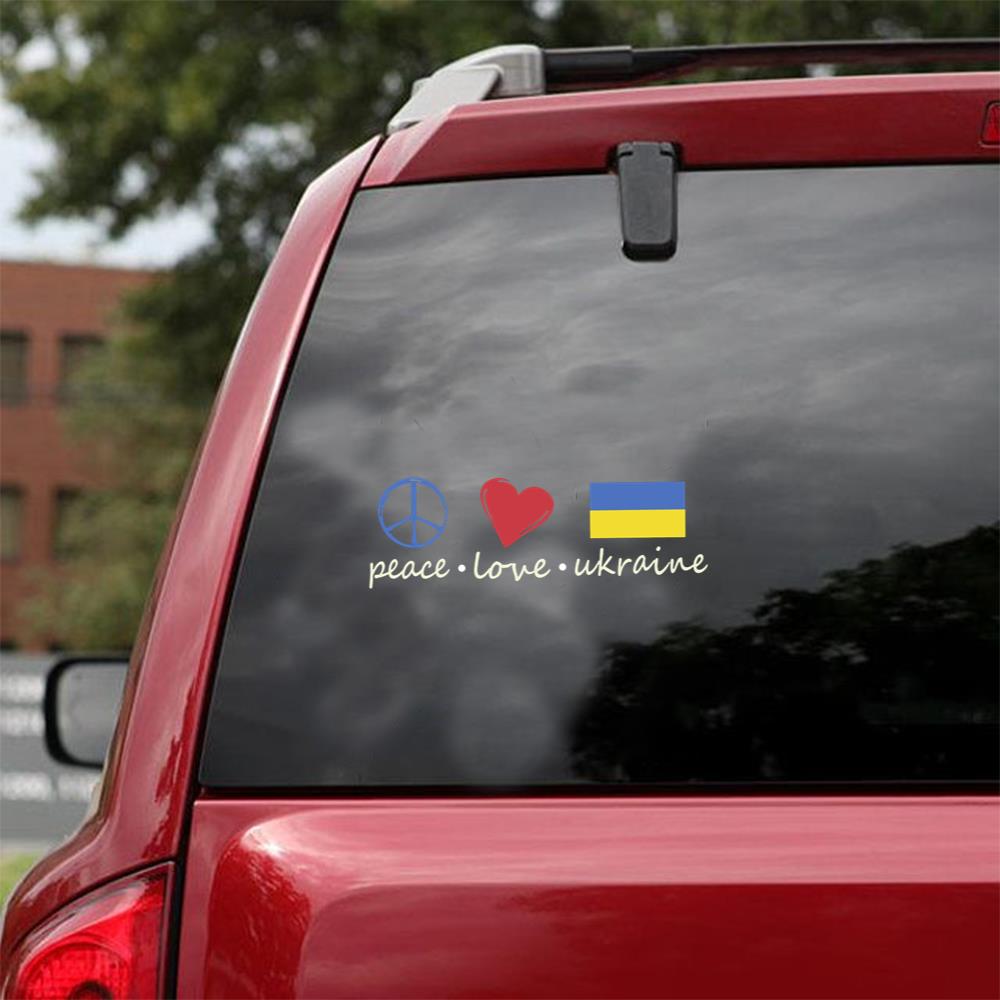 Peace Love Ukraine Car Vinyl Decal Sticker