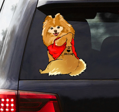[th0726-snf-ptd]-pomeranian-crack-car-sticker-dogs-lover