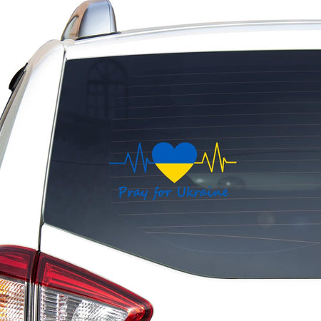Pray For Ukraine heart Ukraine Car Vinyl Decal Sticker