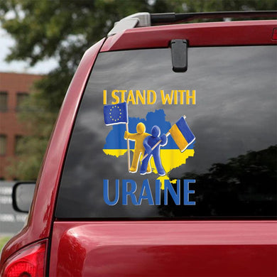 Puck Futin I Stand With Ukraine Europe Support Ukrain 2022 Peace Love Ukraine Car Vinyl Decal Sticker
