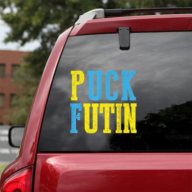 Puck Futin I Stand With Ukraine Usa Support Ukrain 2022 Peace Love Ukraine Car Vinyl Decal Sticker
