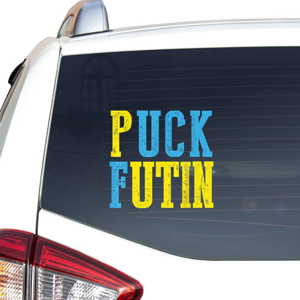 Puck Futin I Stand With Ukraine Usa Support Ukrain 2022 Peace Love Ukraine Car Vinyl Decal Sticker