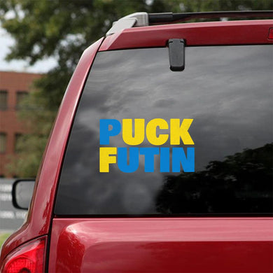 Puck Futin Meme I Stand With Ukraine Ukrainian Lover Support Peace Love Ukraine Car Vinyl Decal Sticker