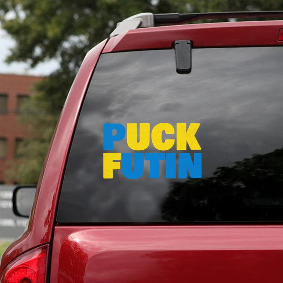 Puck Futin Meme I Stand With Ukraine Ukrainian Lover Support Peace Love Ukraine Car Vinyl Decal Sticker
