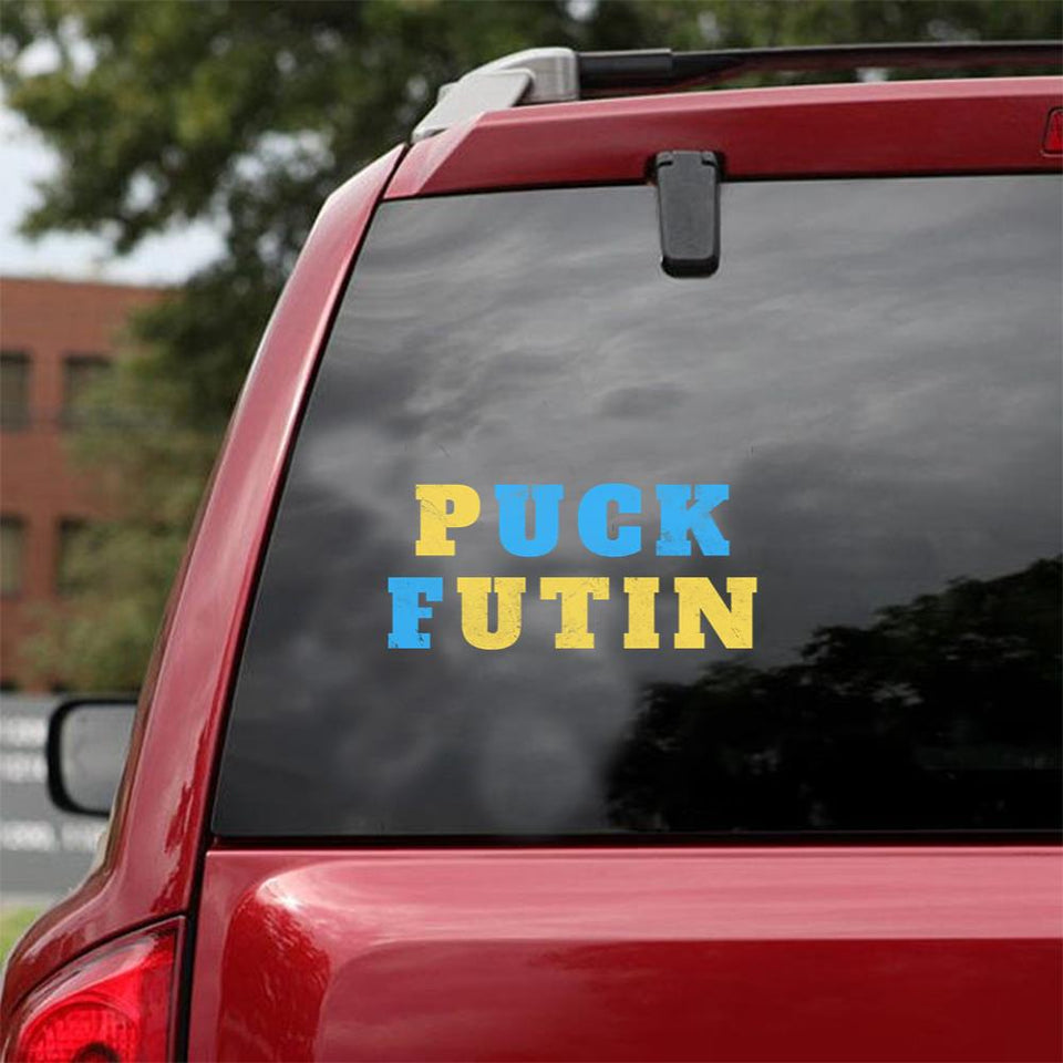 Puck Futin Peace Love Ukraine Car Vinyl Decal Sticker