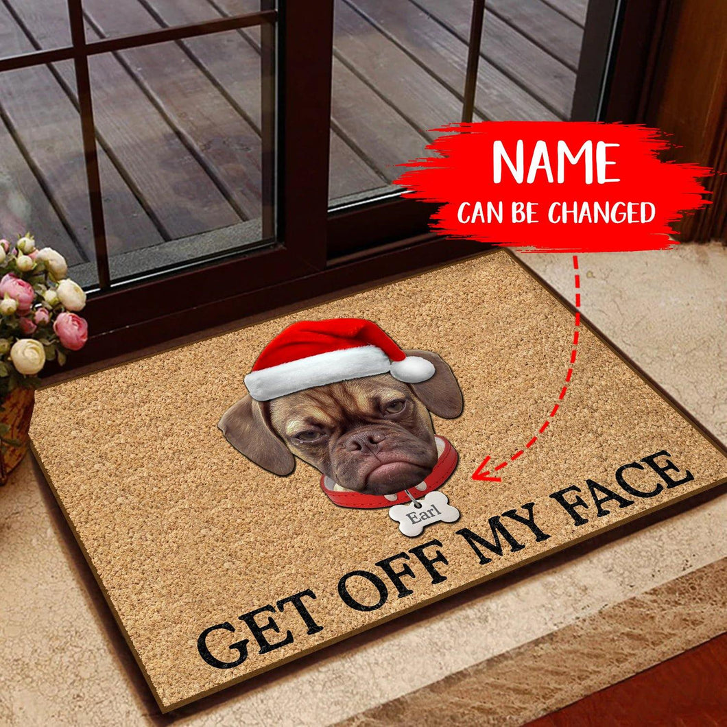 [sk0056-tnt] Doormat DOGS Puggle Christmas Decorate The HOUSE - Camellia Print