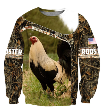 Love Rooster All 3D Over Printed Unisex Hoodie