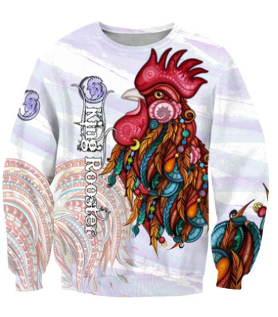 Premium Rooster King Tribal Pattern All Over Printed 45