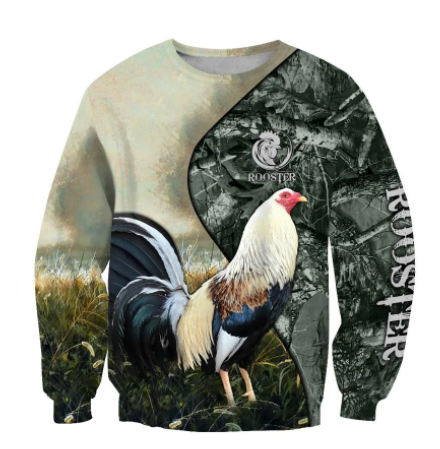 Love Rooster Camo All 3D Over Printed Unisex Hoodie 7