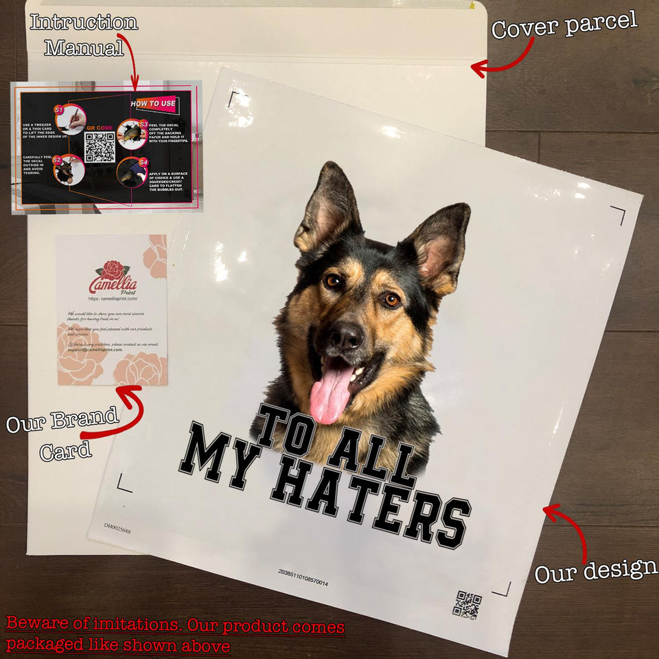 Funny German Shepherd To All My Haters Stickers For Scrapbooking Super Cute Decal Mothers Day Presents
