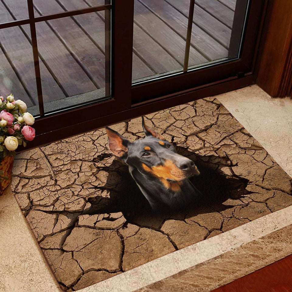 [sk0189-dom-lad] Doormat doberman dogs Decorate The HOUSE - Camellia Print