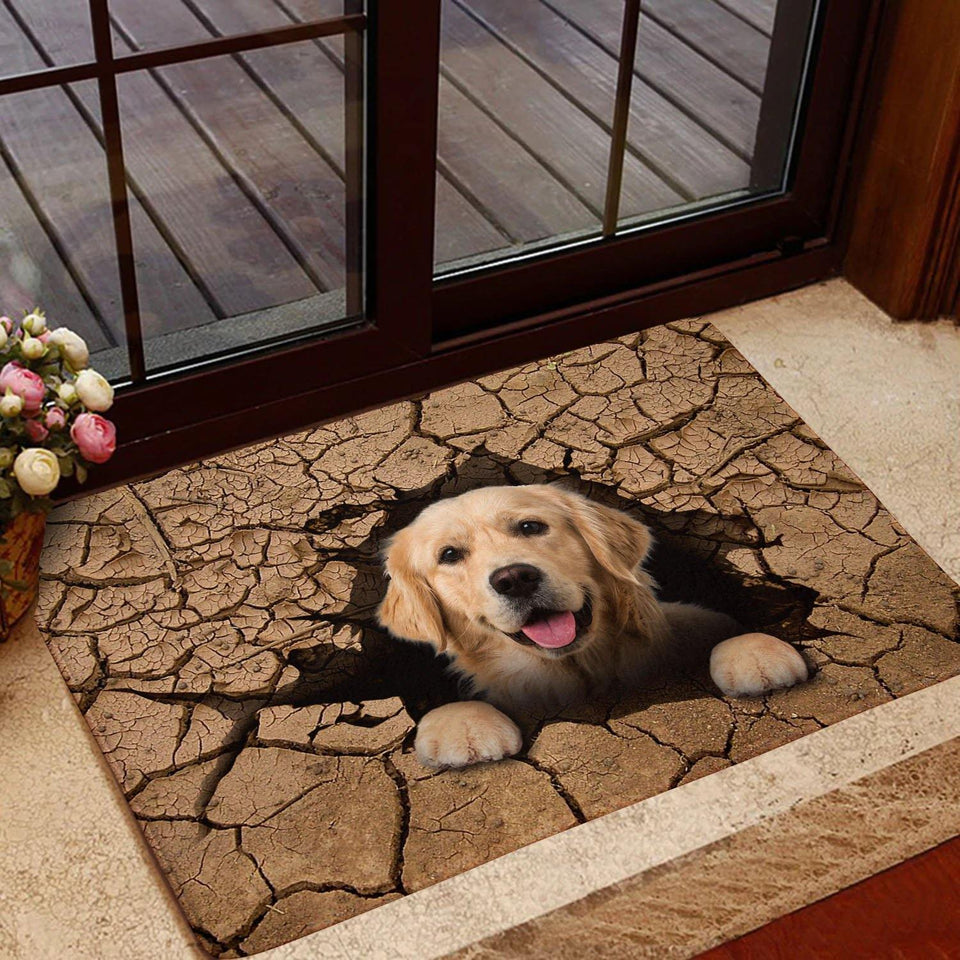 [sk0191-dom-lad] Doormat golden retriever dogs Decorate The HOUSE - Camellia Print