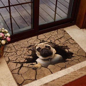 [sk0193-dom-lad] Doormat pug dogs Decorate The HOUSE - Camellia Print
