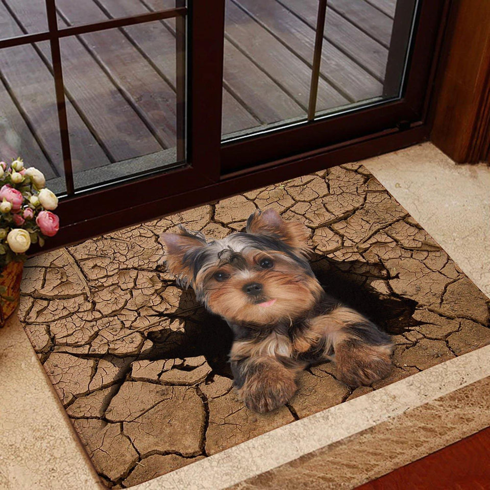 [sk0195-dom-lad] Doormat yorkshire terrier dogs Decorate The HOUSE - Camellia Print