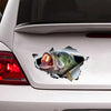 [sk0358-snf-hnd] Bass Fishing Crack Car Sticker Fishing lover - Camellia Print