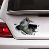 [sk0359-snf-hnd] Bass Fishing Crack Car Sticker Fishing lover - Camellia Print
