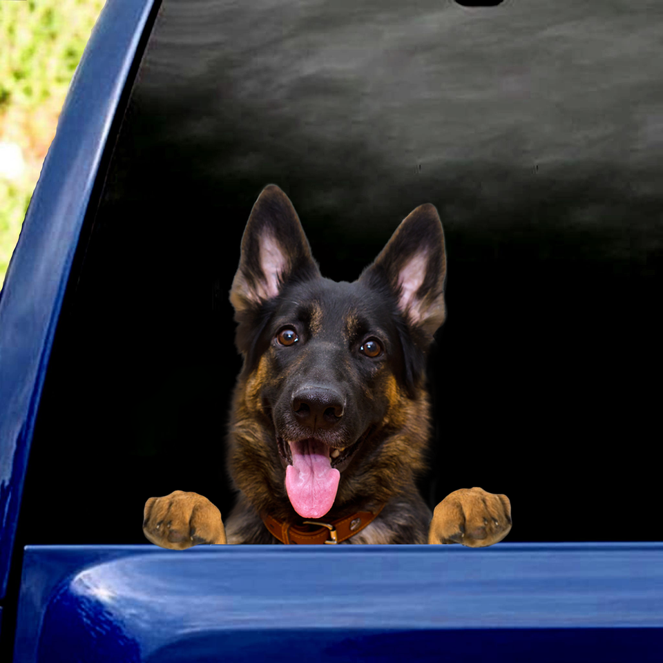 [sk0412-snf-PTD] Funny german Car Sticker dogs Lover - Camellia Print