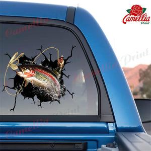 Salmon Crack Sticker For Back Window Wiper Be Cute Car Window Decals Fathers Day Crafts